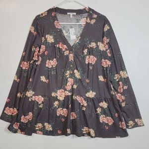 Maurices 3 Tiered Blouse Long Sleeve NWT Size Xlarge